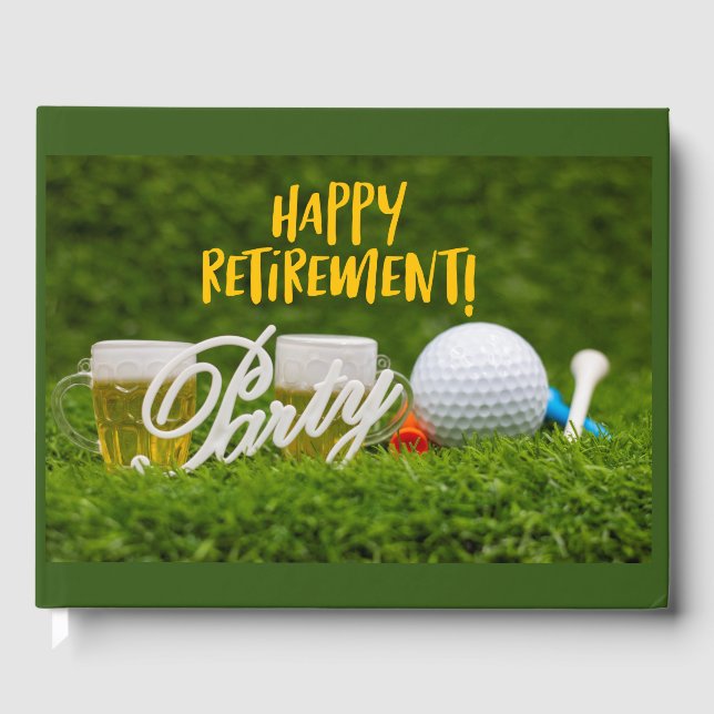 Golf-Rente mit Golfball und Bier zu Golfer Gästebuch (Vorderseite)