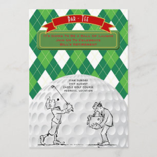 Golf Rente Party lädt Vintage Retro ein Einladung