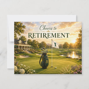 Golf-Rentner-Thema für Golfer auf dem Platz Mitteilungskarte