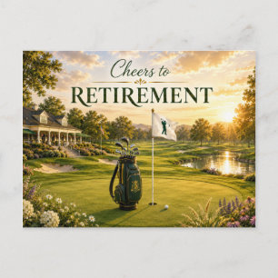 Golf-Rentner-Thema für Golfer auf dem Platz Postkarte