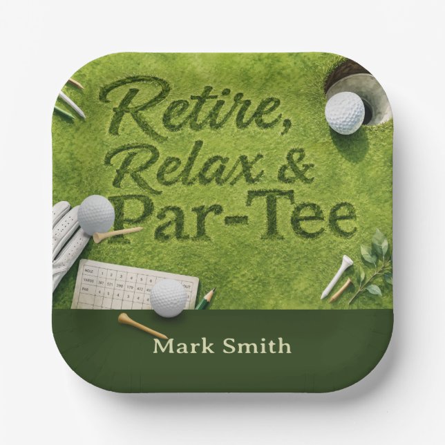 GOLF RENTNERPARTY auf dem Grün Pappteller (Vorderseite)