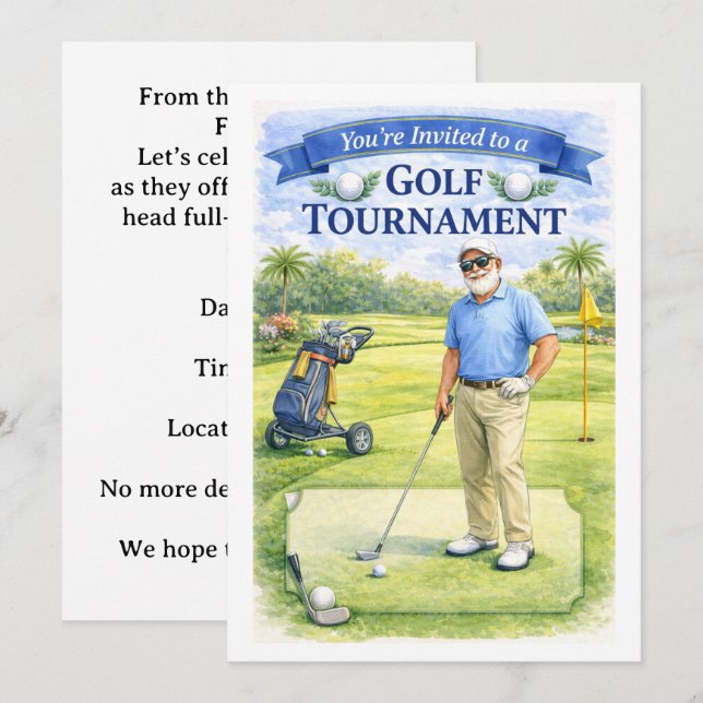 Golf-Rentnerparty  Einladung (Vorne/Hinten)