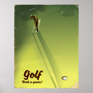 Golf "Réservez une partie" Affiche vintage