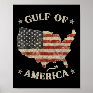 Golf Retro of US America Est 2025 American Flag Poster