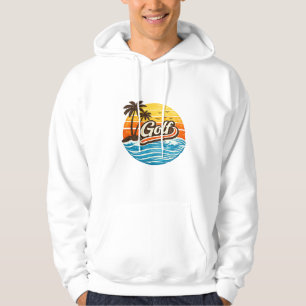Golf Retro-Sonnenuntergangs-Design Hoodie