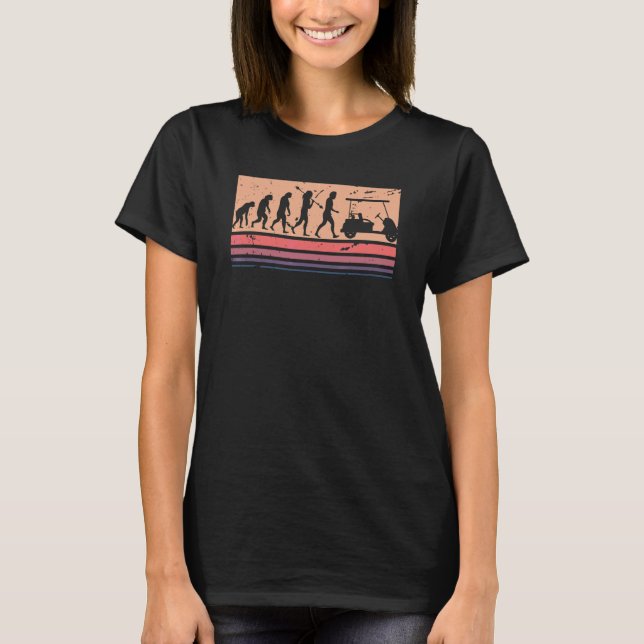Golf Retro-Stil Evolution des Menschen T-Shirt (Vorderseite)