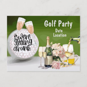 Golf Rettet das Datum für Junggesellinnenabschied Postkarte