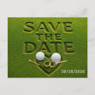 Golf Rettet das Datum Golf Hochzeit Ankündigungspostkarte