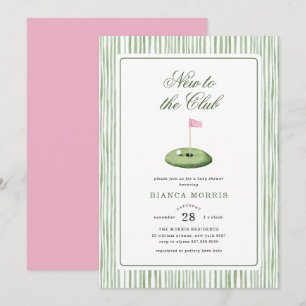 Golf-Rosa-Baby-Shower-Einladung Einladung