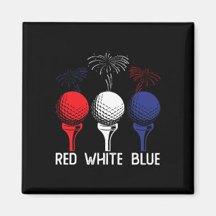Golf Rot Weiß Blau US-Flagge Patriotisch 4. Juli Magnet
