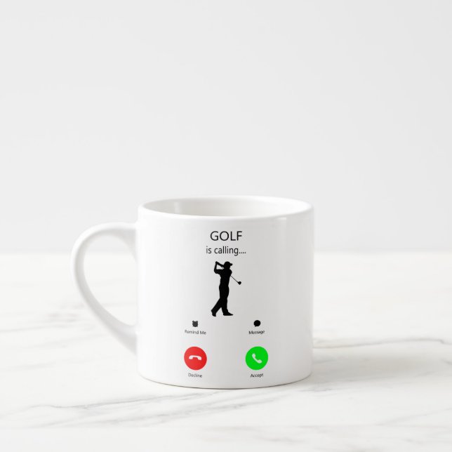 Golf ruft, Geschenk für Golfer, Golfer-Geschenk Espressotasse (Links)