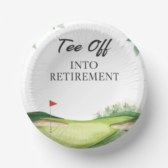 Golf-Ruhestand auf Putting Green  Pappteller (Vorderseite)