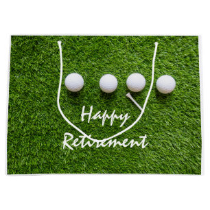 Golf Ruhestand für Golfer mit Golfball auf Grün Große Geschenktüte