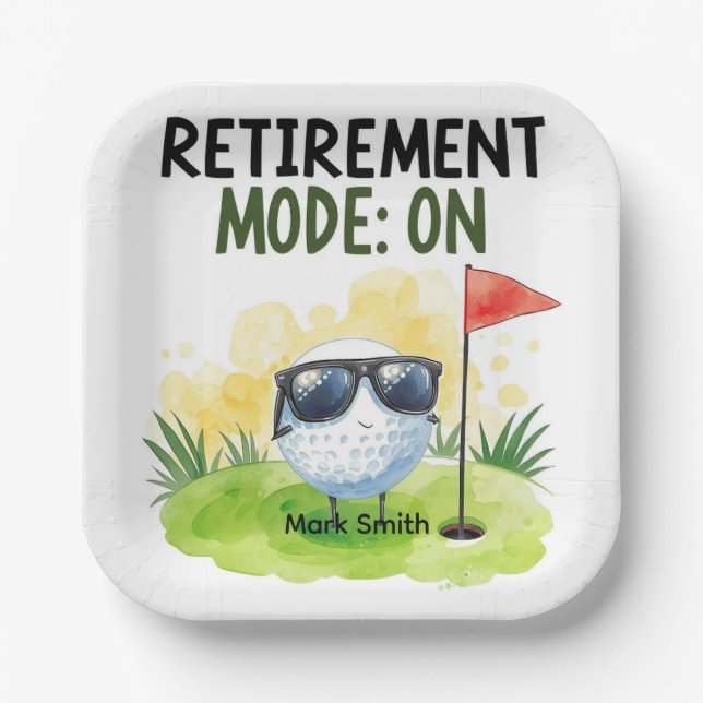 Golf-Ruhestand mit Ball auf Grün Pappteller (Vorderseite)