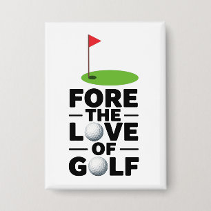 Golf Ruhestand mit Golf-Flagge Golfbälle Button