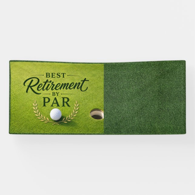 Golf-Ruhestand mit Golfball auf Grün Banner (Horizontal)