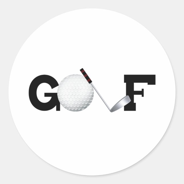 Golf Runder Aufkleber (Vorderseite)