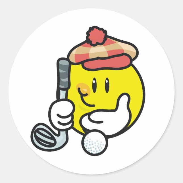 Golf Runder Aufkleber (Vorderseite)