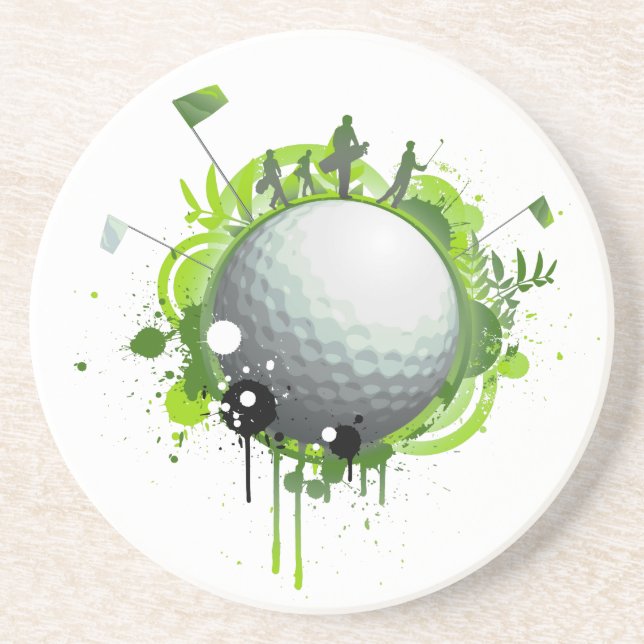 Golf Sandstein Untersetzer (Vorne)