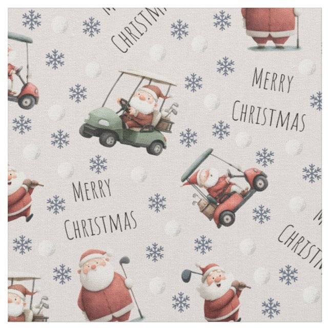 Golf Santa auf Beige Stoff (Nahaufnahme)
