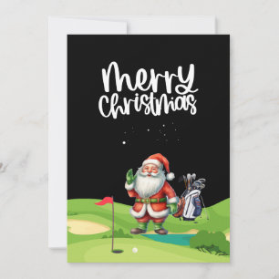 Golf Santa Claus auf dem Golfplatz Feiertagskarte