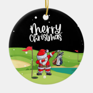 Golf Santa Claus auf dem Golfplatz Keramik Ornament
