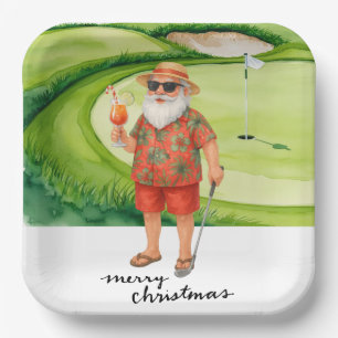 Golf Santa Claus Golfen Weihnachten Thema Pappteller