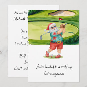 Golf Santa Claus Golfen Weihnachtssommer Thema Einladung