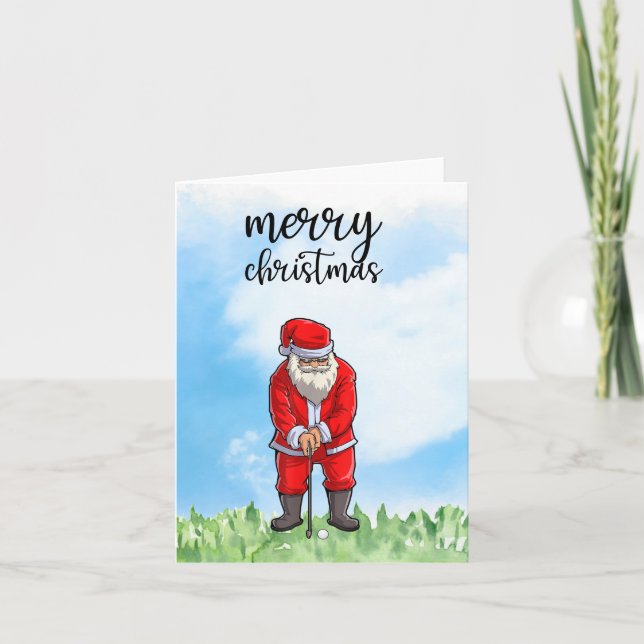 Golf Santa Claus golfen zu Weihnachten (Vorderseite)