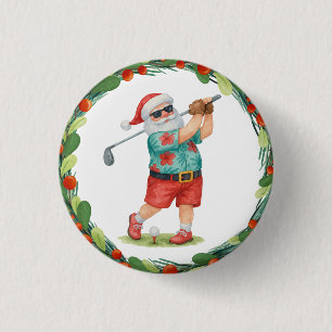 GOLF SANTA Claus Golfer für Weihnachts-Party Button