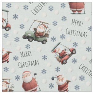 Golf Santa on Pale Green Stoff