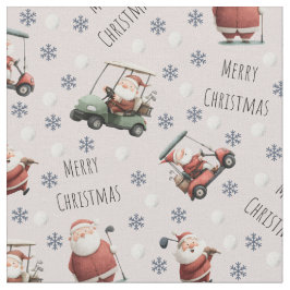 Golf Santa on Pale Pink Stoff