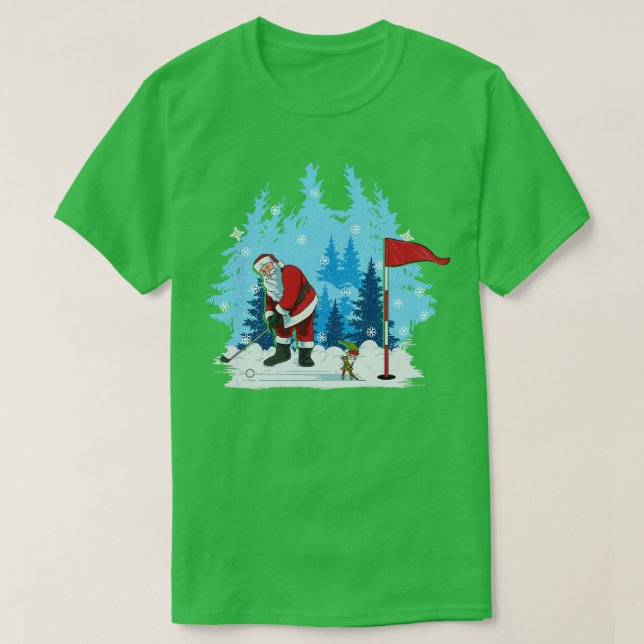 Golf Santa Putting Golf Golfer Weihnachtssport T-Shirt (Design vorne)