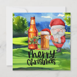 Golf Santa und Bier für Weihnachten Funny Golfer