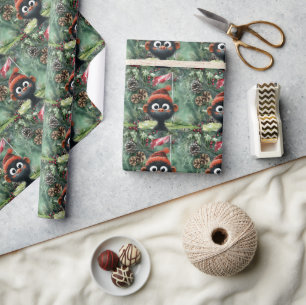 Golf Santa Zebra am Golf Flag Weihnachten Hintergr Geschenkpapier