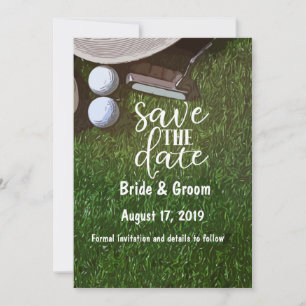 Golf Save the Date auf Grün