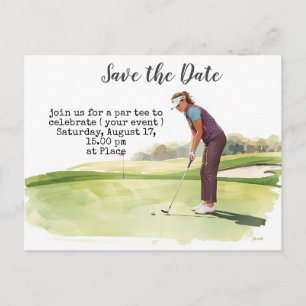 Golf Save the Date für Damen-Turnier Postkarte