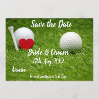 Golf Save the Date für Hochzeiten mit Liebe und Ba