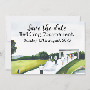 Golf Save the Date Golf Hochzeitsturnier Einladung