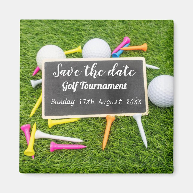 Golf Save the Date Golf Turnier mit T-Shirts Magnet (Vorne)