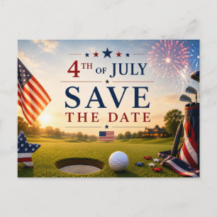 Golf Save the Date Golf-Turnier mit USA-Flagge Ankündigungspostkarte