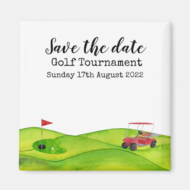 Golf Save the Date Golf Turniergolfer Magnet (Vorne)