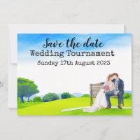 Golf Save the Date Golf Wedding Wassercolor