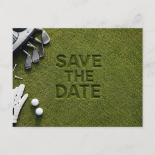Golf Save the Date Golfturnier auf Grün Ankündigungspostkarte