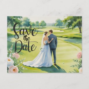 Golf Save the Date Golfturnier Hochzeit Ankündigungspostkarte