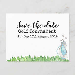 Golf Save the Date Golfturnier mit Golftasche Ankündigungspostkarte