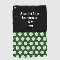 Golf Save the Date mit Golfball auf grünem Rasen  