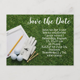 Golf Save-the-Date mit Golfball Postkarte