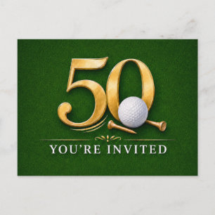 Golf Save the Date Party 50. Geburtstag Golfer Ankündigungspostkarte