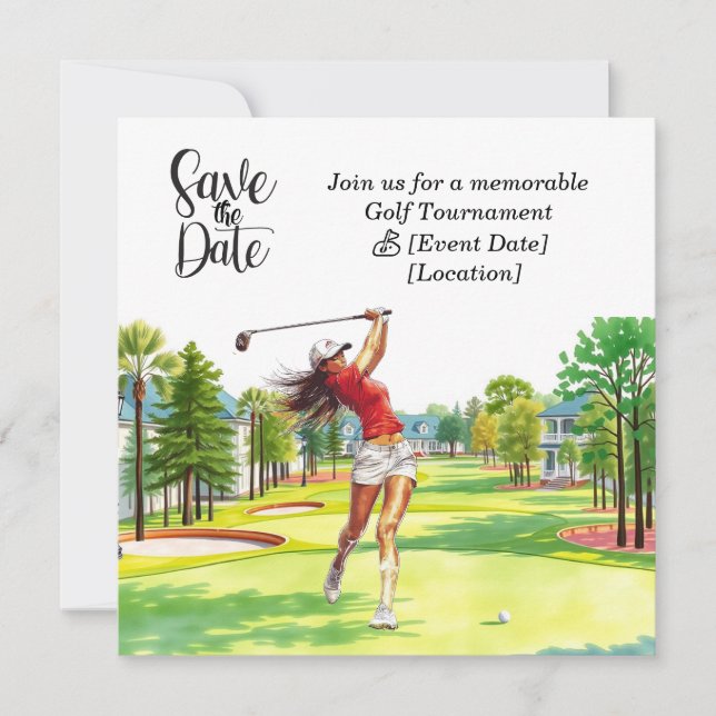 Golf Save the Date Party für Golfer Party Einladung (Vorderseite)